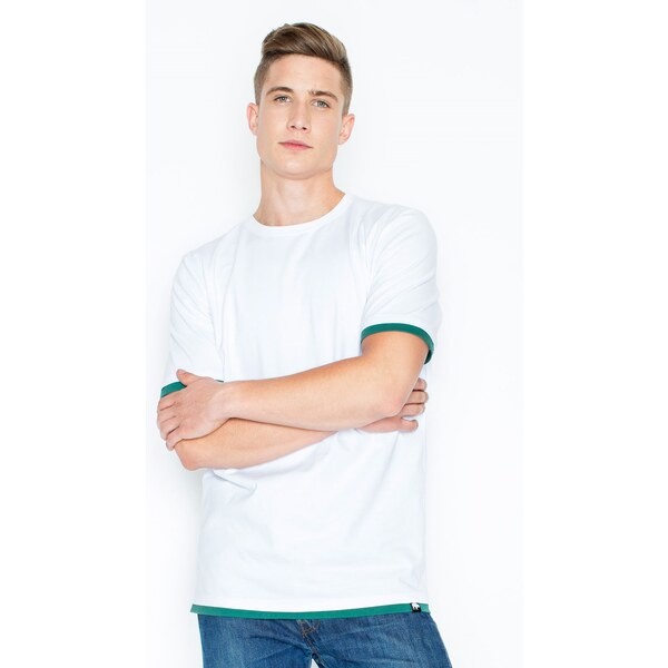 VISENT Biele bavlnené tričko s farebnými prvkami V032 White 5792885