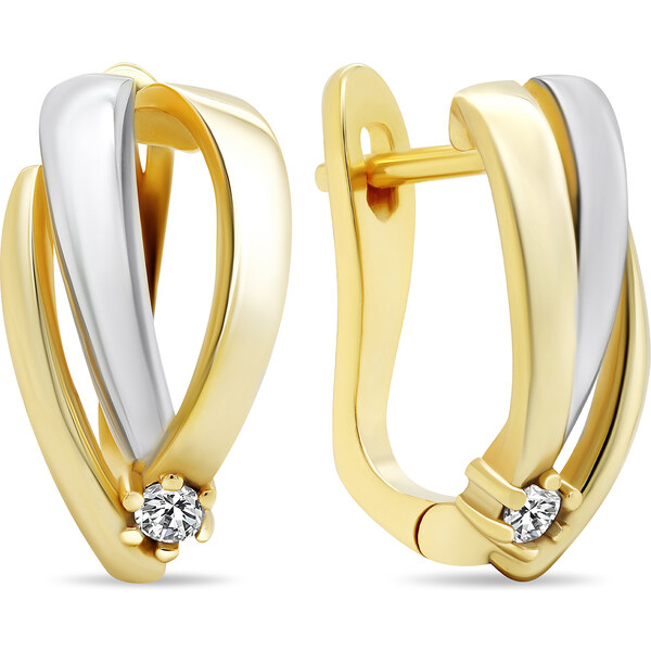 Brilio Silver Módne bicolor náušnice so zirkónmi EA550Y 66588992