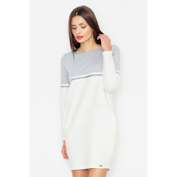 FIGL Dámske smotanovo-sivé šaty M510 ecru grey 5442292