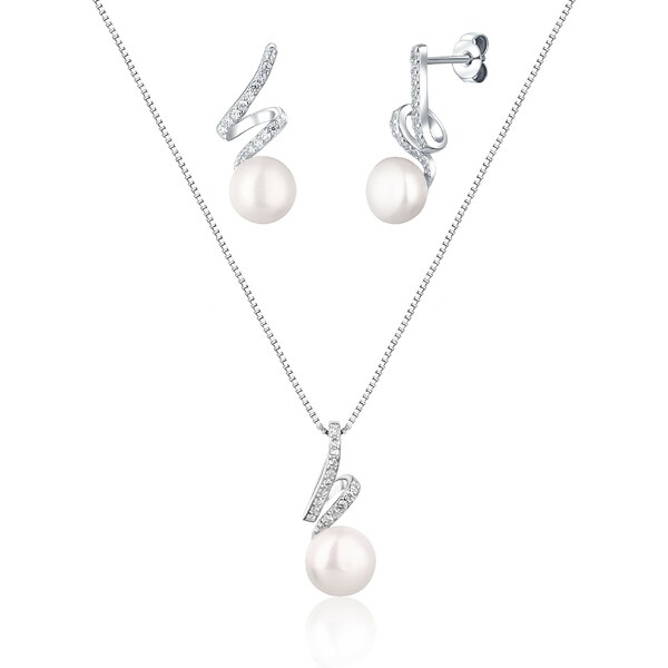 JwL Luxury Pearls Elegantný set šperkov s pravou perlou a zirkónmi 66594697
