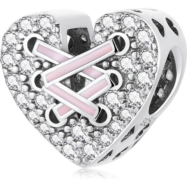 Royal Fashion strieborný prívesok Stuhové srdce 54625479