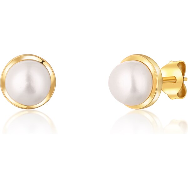 JwL Luxury Pearls Pozlátené náušnice s riečnou perlou JL0735 66595365
