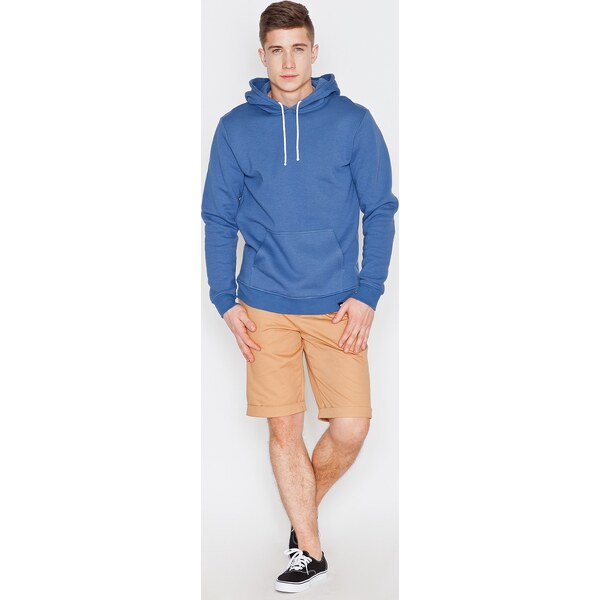 VISENT Modrá bavlnená mikina s kapucňou V006 Blue 5802953