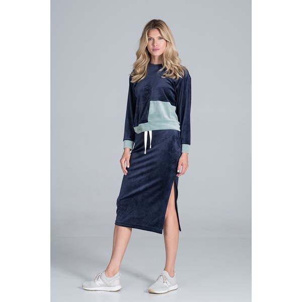 FIGL Tmavomodrý komplet mikiny a sukne M819 Navy 66149084