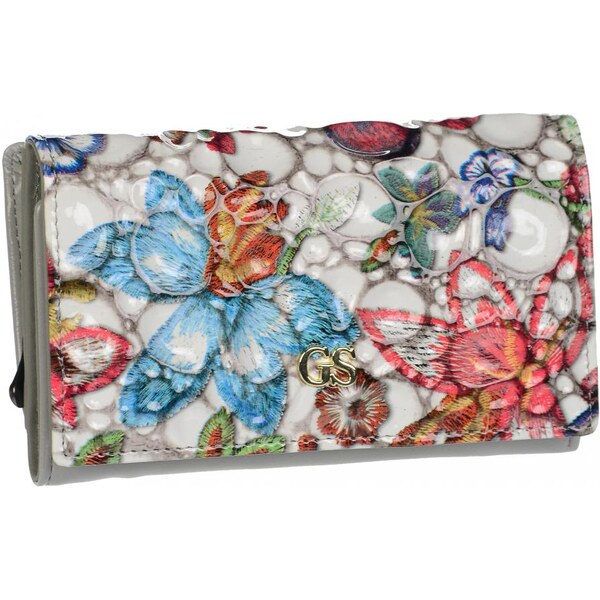 GROSSO Kožená dámska peňaženka vo farebnom motíve RFID šedá v 34572373