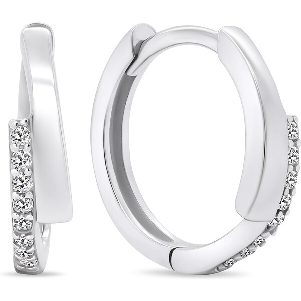 Brilio Silver Módne strieborné náušnice so zirkónmi EA558W 66581162