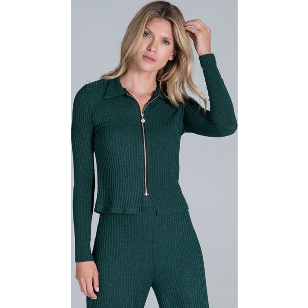 FIGL Zelená mikina s golierom M823 Green 26841451