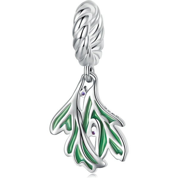 Royal Fashion strieborný prívesok Glazúrované lístky 55426887