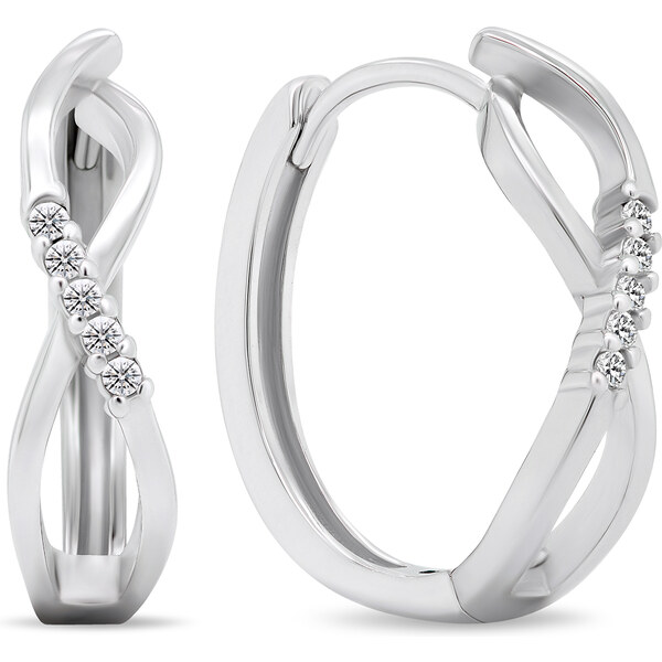 Brilio Silver Štýlové strieborné kruhy so zirkónmi EA454W 66600277