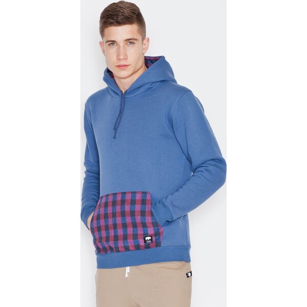 VISENT Pánska mikina so vzorovaným vreckom V014 Blue 5840649