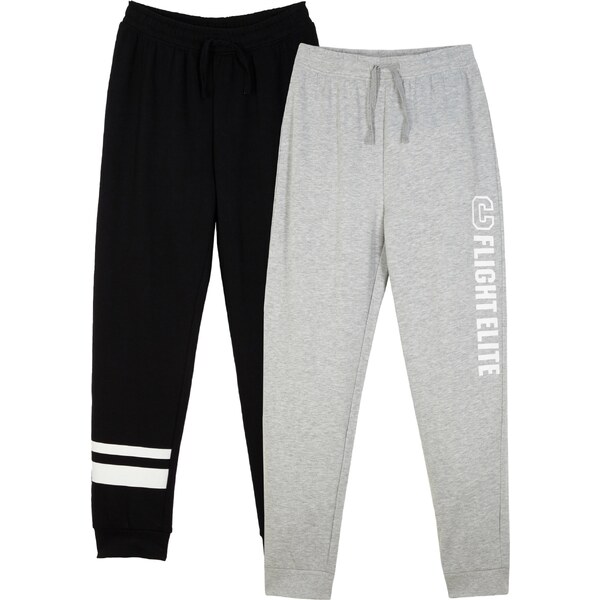 bonprix Tepláky (2 ks) z mäkkého bavlneného materiálu, farba čierna 44792657