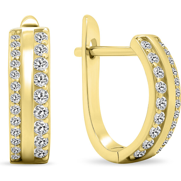 Brilio Silver Slušivé pozlátené náušnice so zirkónmi EA473Y 66590586