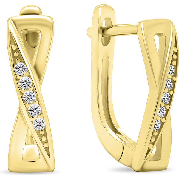 Brilio Silver Krásne pozlátené náušnice so zirkónmi EA462Y 66594589