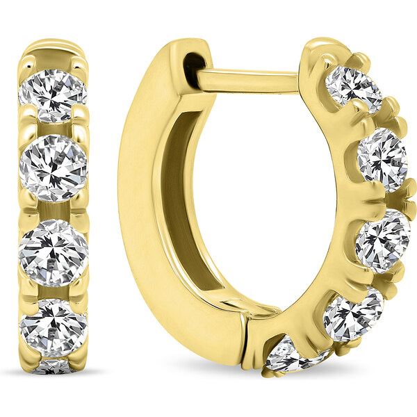 Brilio Silver Drobné pozlátené krúžky s čírymi zirkónmi EA481Y 66597090