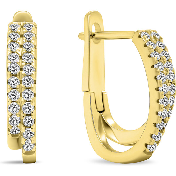 Brilio Silver Obľúbené pozlátené náušnice so zirkónmi EA483Y 66591286