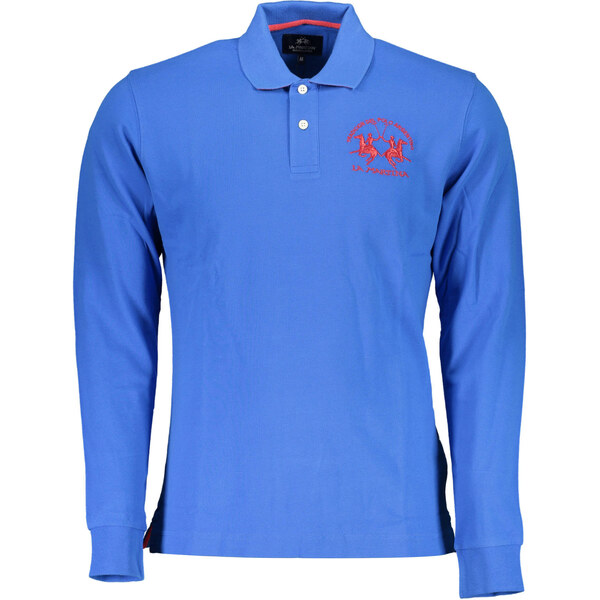 La Martina Pánske modré polokošele s dlhým rukávom 64709424