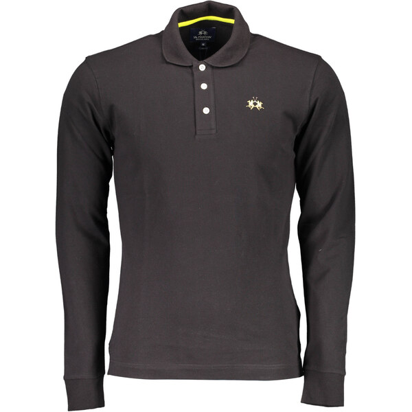 La Martina Pánske čierne polokošele s dlhým rukávom 64707042