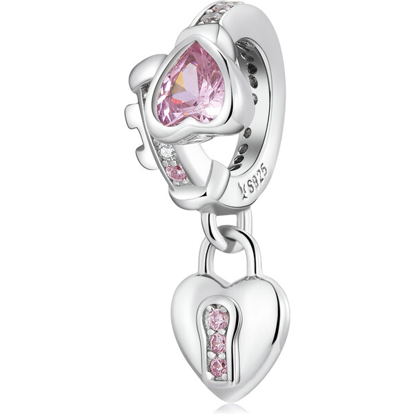 Royal Fashion strieborný prívesok Zámok a kľúč k srdcu 54282970