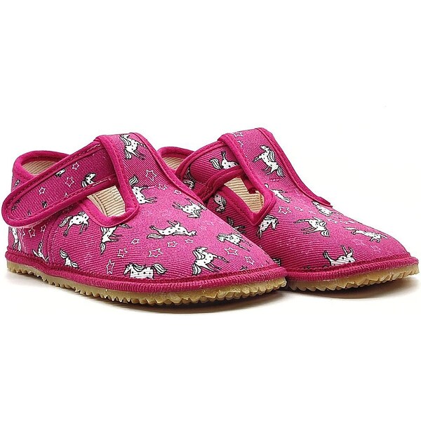 Barefoot papučky BEDA UNICORN Jednorožec Ružová BF 060010/W 65670106