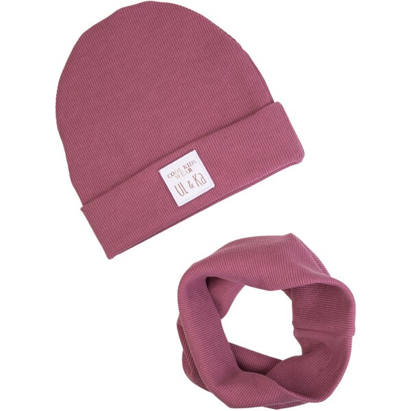 Čiapka a nákrčník UL&KA Tmavo ružová 46771531