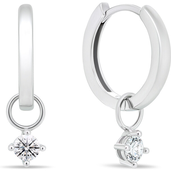 Brilio Silver Strieborné náušnice kruhy s príveskami 2v1 EA494W 66590053