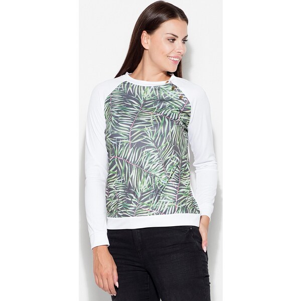 KATRUS Mikina s tropickými listami a zlatými cvočkami K405 Pattern 19 5751699
