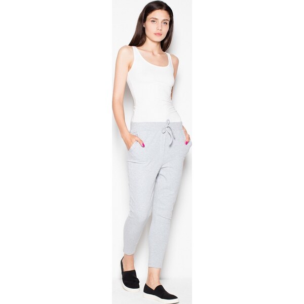 VENATON Šedé komfortné tepláky VT048 Grey 5792889