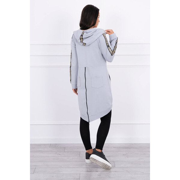 K-Fashion Mikina so zipsom na chrbte sivá 44559071