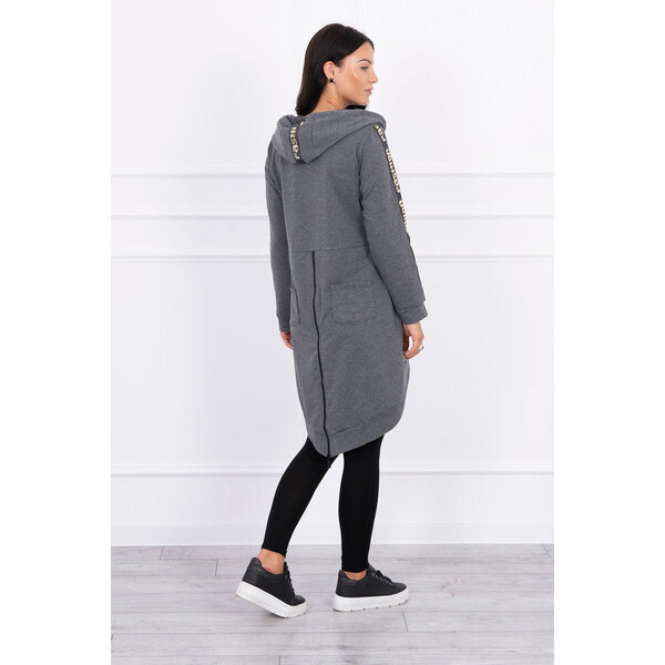 K-Fashion Mikina so zipsom na chrbte graphite melange 44559068