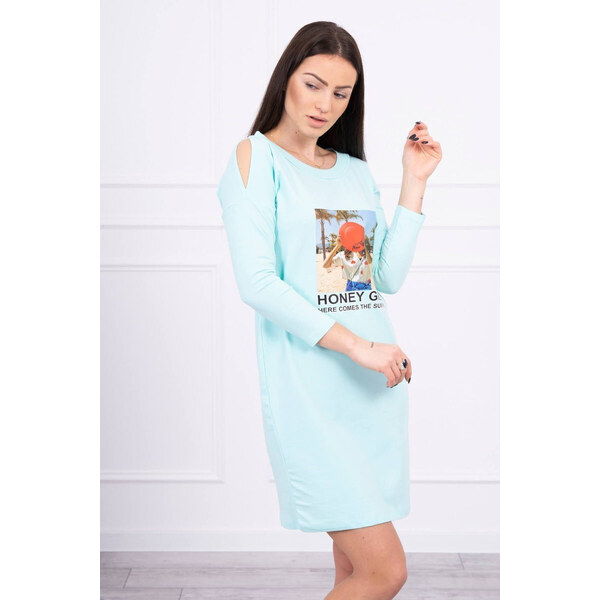 K-Fashion Šaty s mätovou potlačou Honey girl 49758637