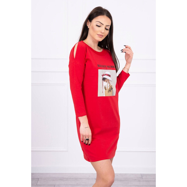 K-Fashion Šaty s potlačou koša červené 49758679