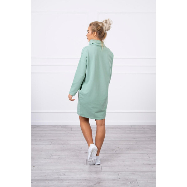 K-Fashion Šaty s kravatou tmavo mätové 49758923