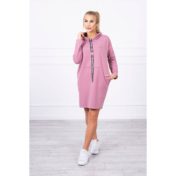 K-Fashion Šaty s kravatou tmavo ružové 49758995