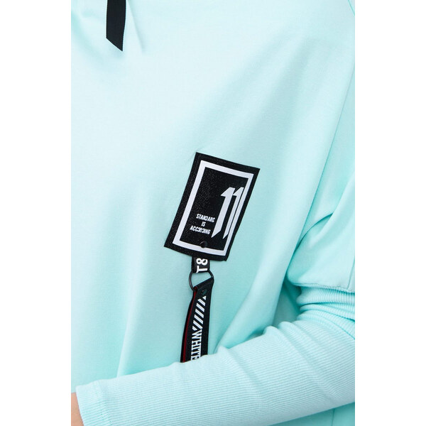 K-Fashion Oversize mikina s asymetrickými bokmi mint 44559238