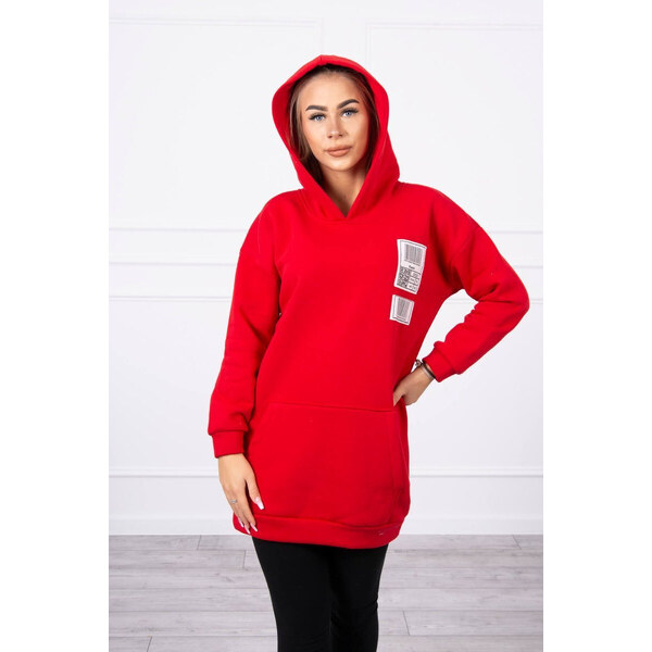K-Fashion Mikina s kapucňou a nášivkami červená 44559594