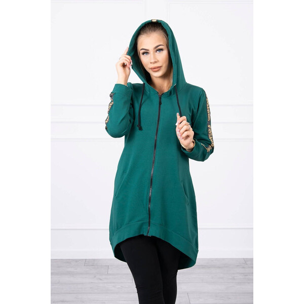 K-Fashion Mikina so zipsom na chrbte zelená 44559690