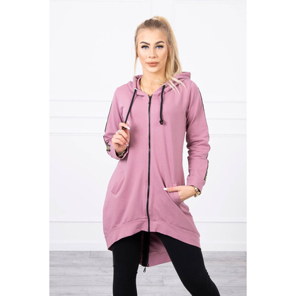 K-Fashion Mikina so zipsom na chrbte tmavo ružová 44559691