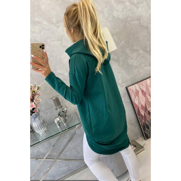 K-Fashion Mikina s kapucňou s dlhým chrbtom zelená 44559692