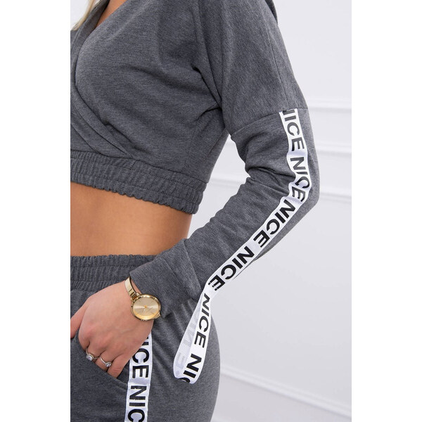 K-Fashion Sada s ozdobnými pásikmi grafitová melanž 49759073