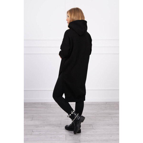 K-Fashion Zateplená mikina s bočnými otvormi čierna 55437095