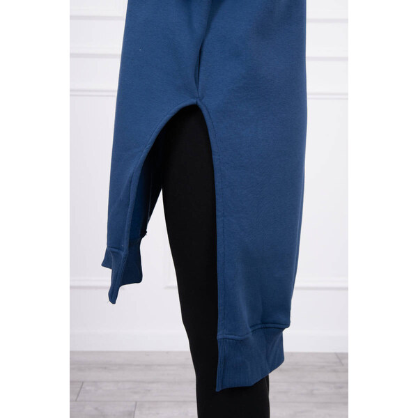 K-Fashion Zateplená mikina s bočnými rázporkami z džínsoviny 44560037