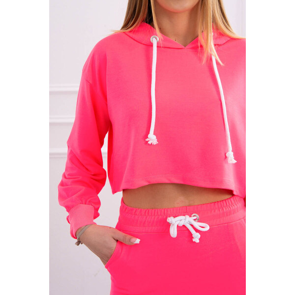 K-Fashion Súprava blúzky a sukne ružová neónová 44560405