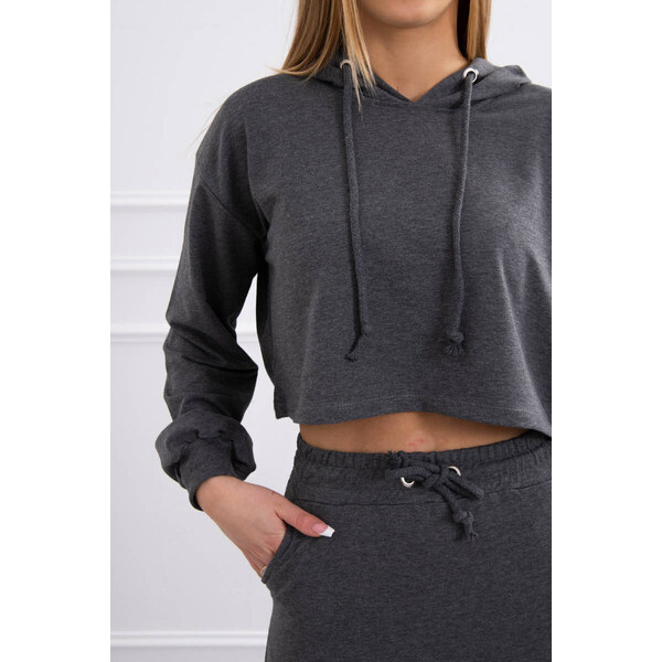 K-Fashion Súprava blúzky a sukne v grafitovej farbe 44560412