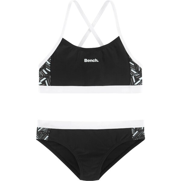 BENCH Bikiny sivá / čierna / biela 54442246