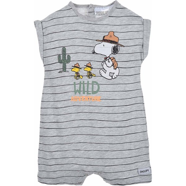 BASIC Sivý chlapčenský krátky overal Peanuts 34754287