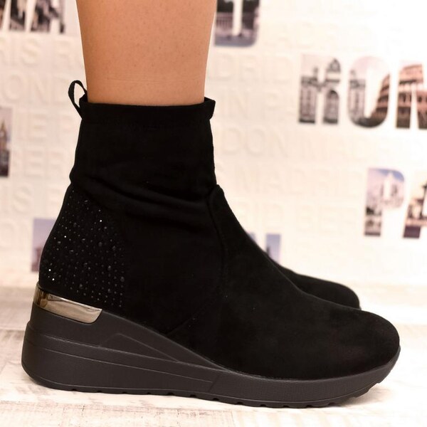 JOHN-C Dámske čierne poltopánky BADD 34759091