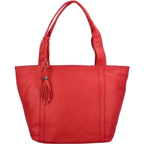 Veľká dámska kožená kabelka červená - Hexagona Common červená 34764121