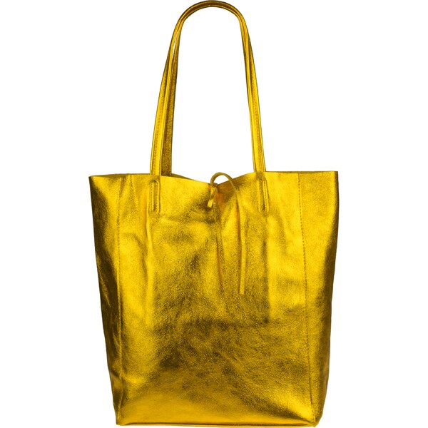 Zlatá kožená talianska kabelka Annalisa Oro Scura Lucida NovaKabelka 34778559