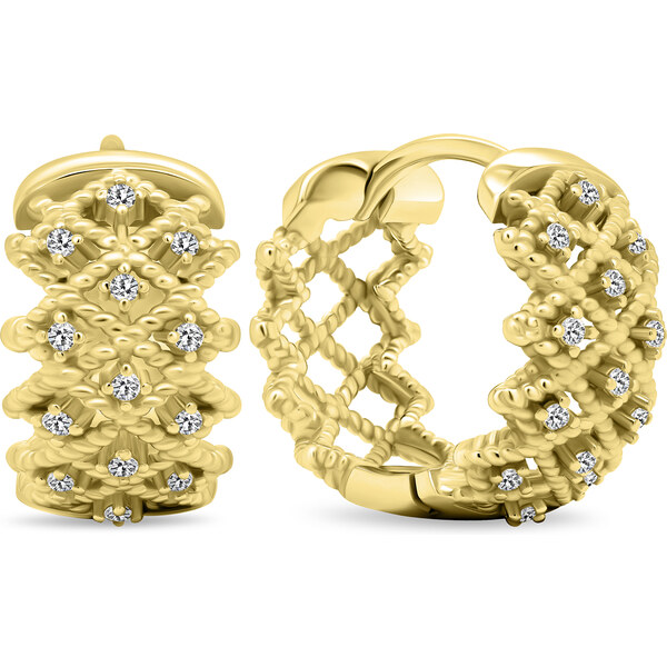 Brilio Silver Originálne pozlátené kruhy so zirkónmi EA479Y 66582261