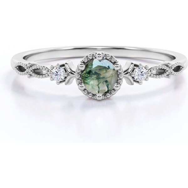 Olivie Strieborný prsteň MACHOVÝ ACHÁT 7031 34910768